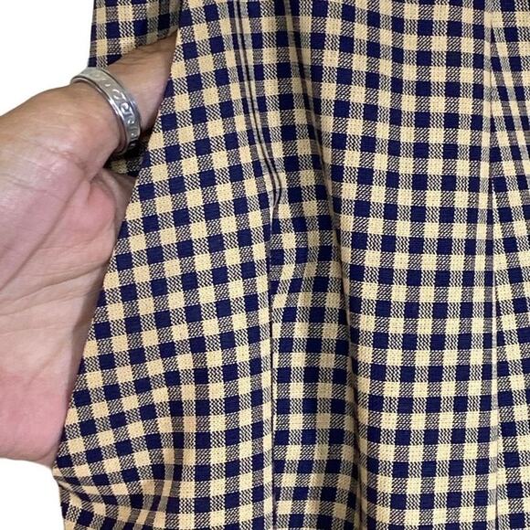 Evan Picone Women's Yellow & Blue Plaid High-Rise Straight-Leg Pants Size 14 - Picture 9 of 10